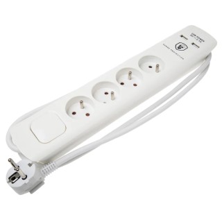 RS PRO 1.5 m 4 Socket Type E Extension Lead Power Strips, 250V, 16A, IP20, Switched, Polyvinyl Chloride Jacket 146-6747