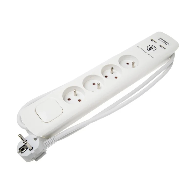 RS PRO 1.5 m 4 Socket Type E Extension Lead Power Strips, 250V, 16A, IP20, Switched, Polyvinyl Chloride Jacket 146-6747