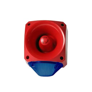 Klaxon Nexus 105/110/120 Series Blue Beacon-Sounder Combination IP66 60V DC Side Mount 120 dB High Output 