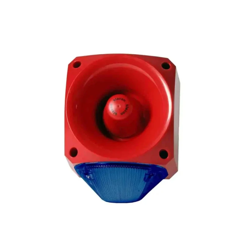 Klaxon Nexus 105/110/120 Series Blue Beacon-Sounder Combination IP66 60V DC Side Mount 120 dB High Output 