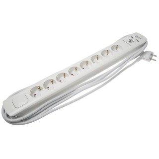 RS PRO 5 m 8 Socket Schuko Extension Lead Power Strips 250V 16A with IP20 Rating 146-6746