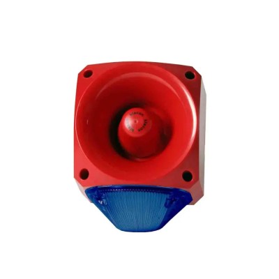 Klaxon Nexus 105/110/120 Series Blue Beacon-Sounder Combination IP66 60V DC High Output Sounder Side Mount 