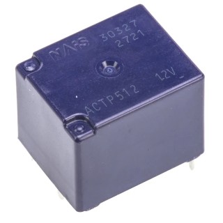 Panasonic PCB Automotive Relay 12V DC Coil Voltage 1W Coil Power 30A Switching Current DPDT ACTP512
