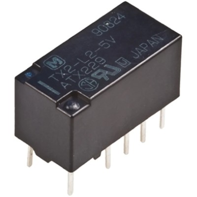 Panasonic Signal Relay PCB Mount 5V DC Coil 2A DPDT Gold Plated Contacts TX2-L-5V