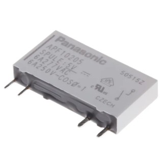 Panasonic PCB Power Relay 5V DC Coil 6A Switching Current SPST APF10205