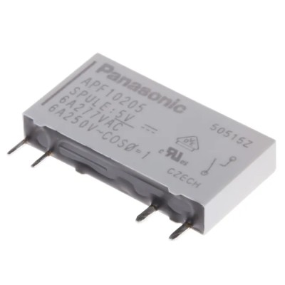 Panasonic PCB Power Relay 5V DC Coil 6A Switching Current SPST APF10205