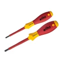 Wiha Insulated Pozidriv and Slotted Screwdriver Set, 2-Piece 32282