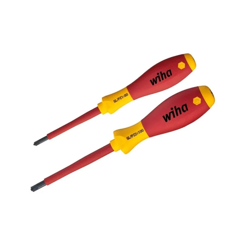 Wiha Insulated Pozidriv and Slotted Screwdriver Set, 2-Piece 32282