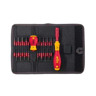Wiha Hex, Mixed Bit Set, Torx, Slotted, Hex, Phillips, Pozidriv Screwdriver Bit Set 18 Pieces 41231