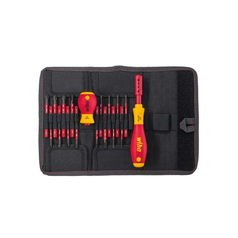 Wiha Hex, Mixed Bit Set, Torx, Slotted, Hex, Phillips, Pozidriv Screwdriver Bit Set 18 Pieces 41231