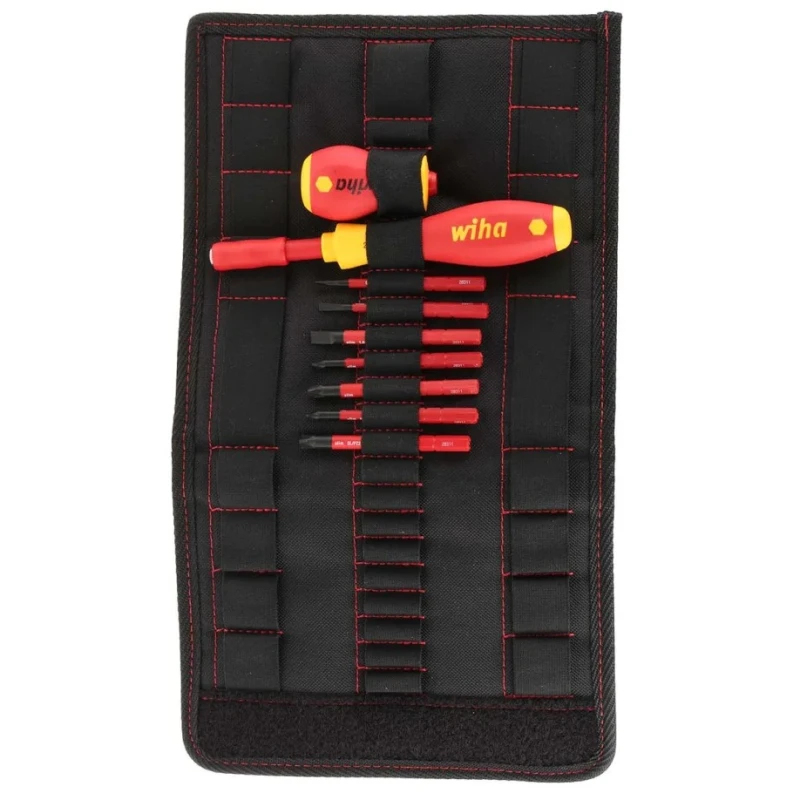 Wiha Torx Mixed Bit Set with Hex, Pozidriv, Slotted, Phillips Head Types, 9 Pieces 41233