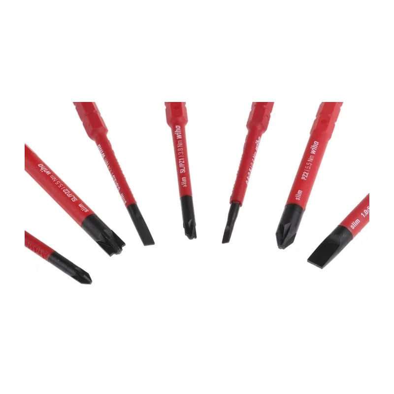 Wiha Torx Mixed Bit Set with Hex, Pozidriv, Slotted, Phillips Head Types, 9 Pieces 41233