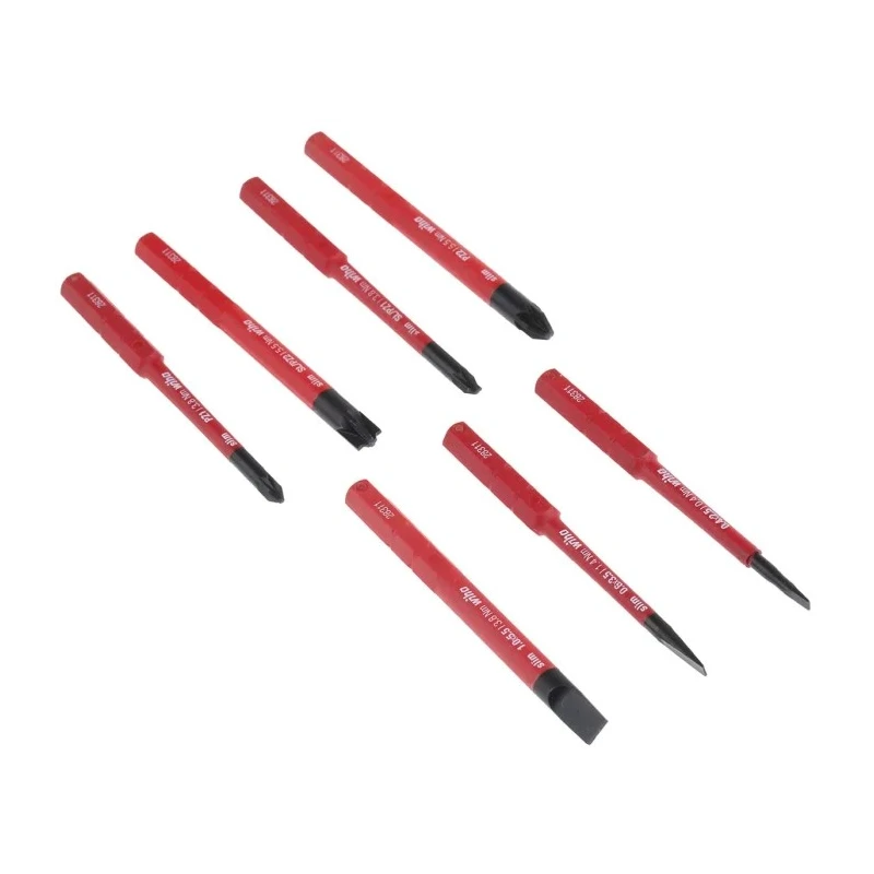 Wiha Torx Mixed Bit Set with Hex, Pozidriv, Slotted, Phillips Head Types, 9 Pieces 41233