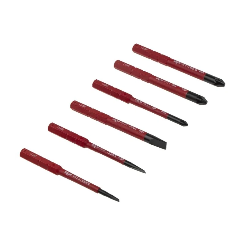 Wiha Hex Mixed Bit Set with Torx, Slotted, Pozidriv Heads, 6 Pieces 41235