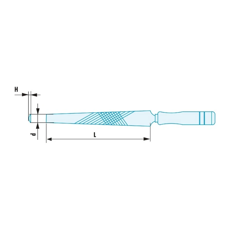 Facom 300 mm Second Cut Engineers Half Round File with Wooden Handle DRD.MD300SR