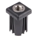 RS PRO Square Nylon Threaded Tube Insert M12, 30x30x43 mm, Brass Nickel Plated Bush, 500 kg Static Load Capacity 235-0931