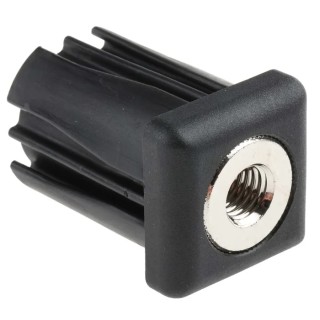 RS PRO Square Nylon Threaded Tube Insert M10 30 mm x 30 mm x 43 mm, 500 kg Static Load Capacity 235-0925