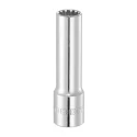 Facom 3/8 in Drive 3/8 in Spline Square Socket, Bright Chrome Finish, 63mm Overall Length J.12SEL