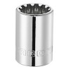 Facom 3/8 in Drive 1/2 in Spline Square Socket, Bright Chrome Finish, 27mm Overall Length J.16S