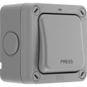 BG Electrical Grey 2 Way Push Button Light Switch 1 Gang Surface Mount IP66 Polycarbonate Storm Series WP14-02