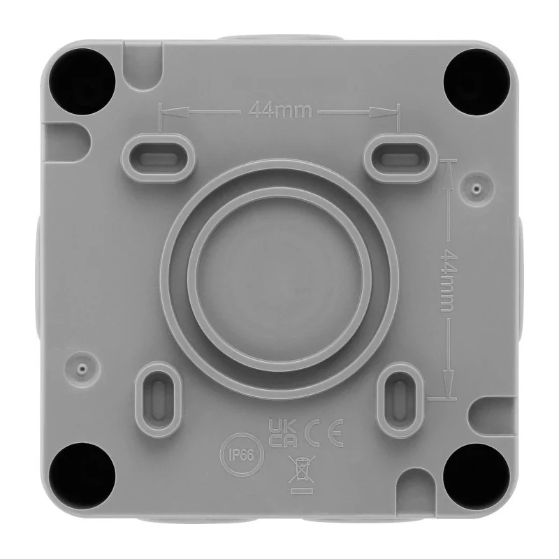 BG Electrical Grey 2 Way Push Button Light Switch 1 Gang Surface Mount IP66 Polycarbonate Storm Series WP14-02