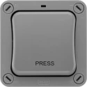 BG Electrical Grey 2 Way Push Button Light Switch 1 Gang Surface Mount IP66 Polycarbonate Storm Series WP14-02