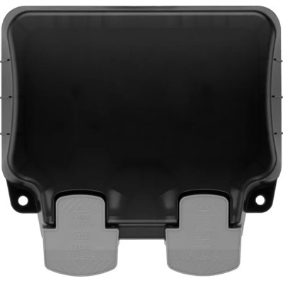 BG Electrical 13A Grey 2 Gang Outdoor Surface Mount Plug Socket Type G IP66 WP22-02