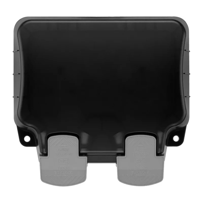 BG Electrical 13A Grey 2 Gang Outdoor Surface Mount Plug Socket Type G IP66 WP22-02