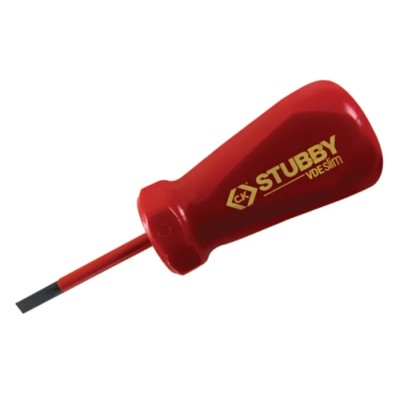 CK Insulated Stubby Screwdriver 46 mm Blade VDE 1000V Approved Ergonomic Grip T48344-055