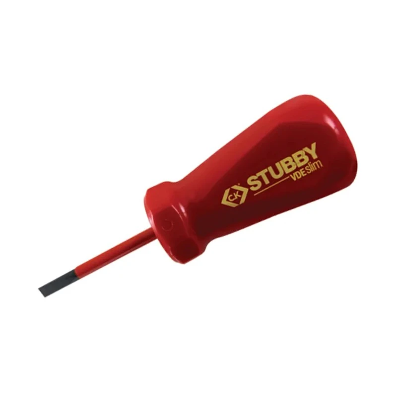 CK Insulated Stubby Screwdriver 46 mm Blade VDE 1000V Approved Ergonomic Grip T48344-055