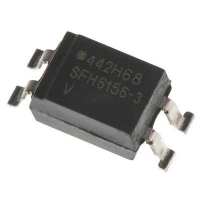 Vishay DC Input Transistor Output Optocoupler, Surface Mount, 4-Pin, 60mA Max Input SFH6156-3T