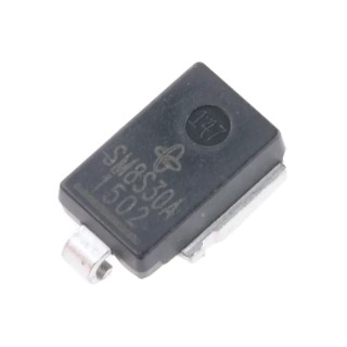 Vishay 1-Element Uni-Directional TVS Diode, 6.6 kW Peak Pulse Power, Surface Mount, 2-Pin DO-218 SM8S30AHE3_A/I