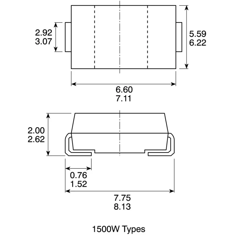 Vishay 1-Element Uni-Directional TVS Diode 1.5 kW 2-Pin DO-214 SMCJ18A-E3/57T