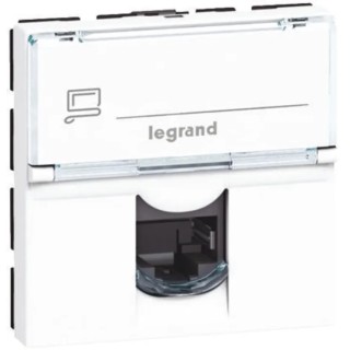 Legrand Aluminium Green Orange Red White RJ45 Telephone Socket Snap-On Mount 0 765 65