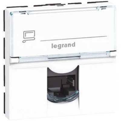 Legrand Aluminium Green Orange Red White RJ45 Telephone Socket Snap-On Mount 0 765 65