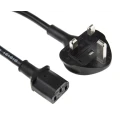 RS PRO IEC C13 to BS1363 Power Cord, 5 m Black PVC BS1363