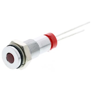RS PRO Red Panel Mount Indicator, 2V dc, 20mA, IP67 Flush Bezel Silver, Length 15.9mm, Model IP67