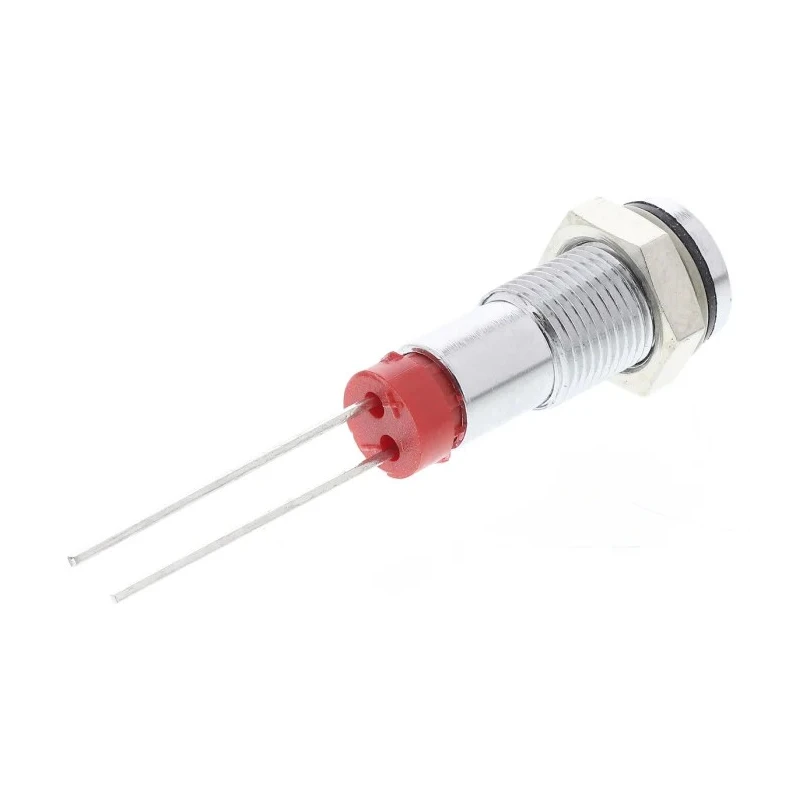 RS PRO Red Panel Mount Indicator, 2V dc, 20mA, IP67 Flush Bezel Silver, Length 15.9mm, Model IP67