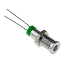 RS PRO Green Panel Mount Indicator 2V DC 20mA IP67 Flush Chrome Bezel IP67