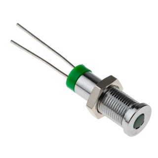 RS PRO Green Panel Mount Indicator 2V DC 20mA IP67 Flush Chrome Bezel IP67