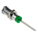 RS PRO Green Panel Mount Indicator 2V DC 20mA IP67 Flush Chrome Bezel IP67