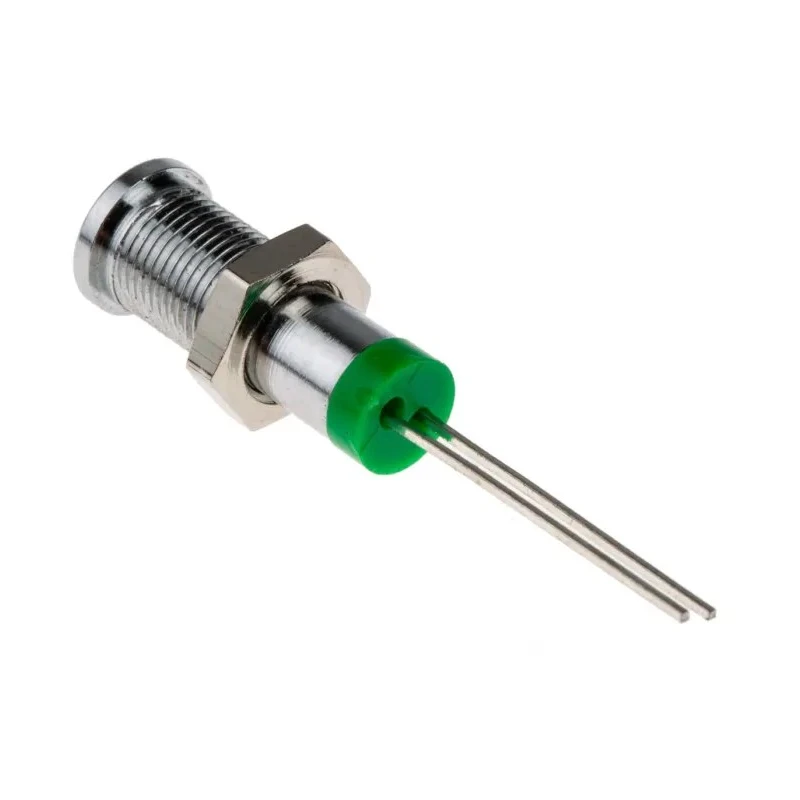 RS PRO Green Panel Mount Indicator 2V DC 20mA IP67 Flush Chrome Bezel IP67