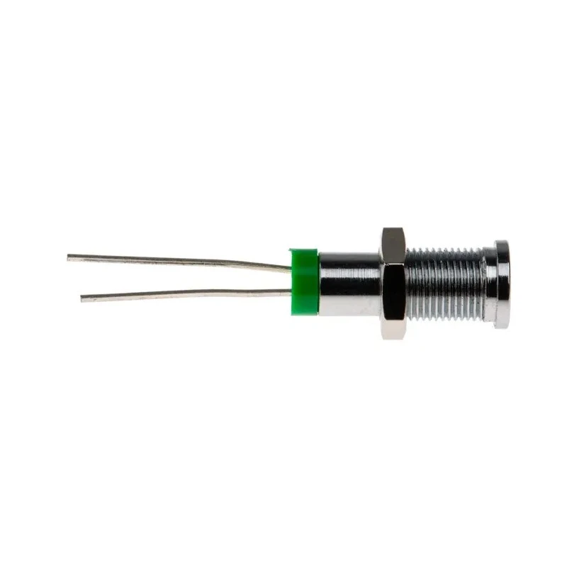 RS PRO Green Panel Mount Indicator 2V DC 20mA IP67 Flush Chrome Bezel IP67