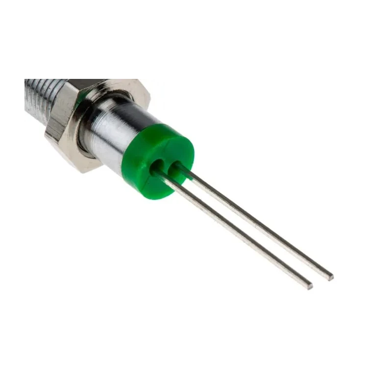 RS PRO Green Panel Mount Indicator 2V DC 20mA IP67 Flush Chrome Bezel IP67