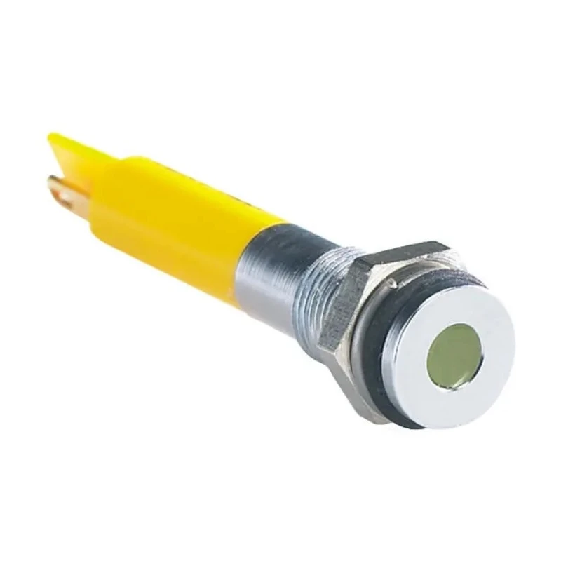 RS PRO Yellow Panel Mount Indicator 2V DC 20mA IP67 Flush Bezel 700-1555