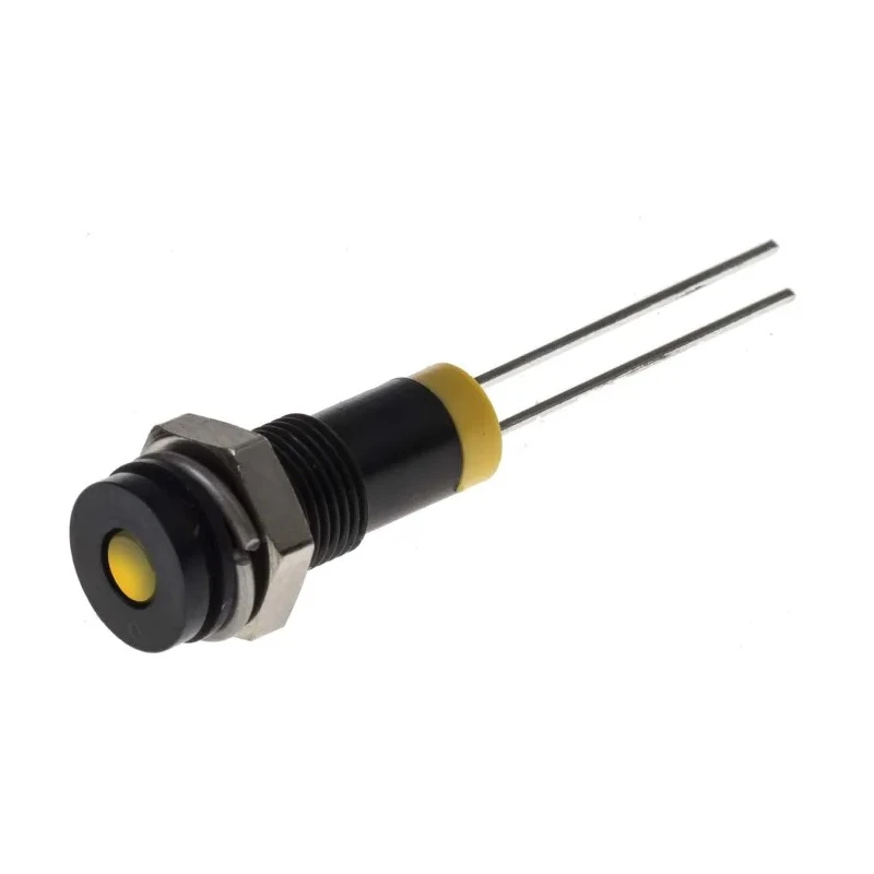 RS PRO Yellow Panel Mount Indicator, 2V DC, 20mA, IP67 Rated, Flush Bezel 700-1606