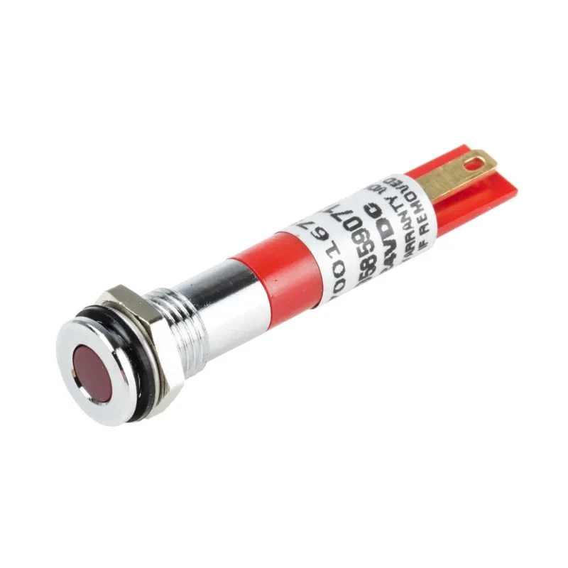 RS PRO Red Panel Mount Indicator 24V DC 20mA Solder Tab Termination IP67 Flush Bezel 700-1675