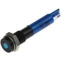 RS PRO Blue Panel Mount Indicator, 24V DC, 20mA, Solder Tab Termination, IP67, Flush Bezel 700-1631