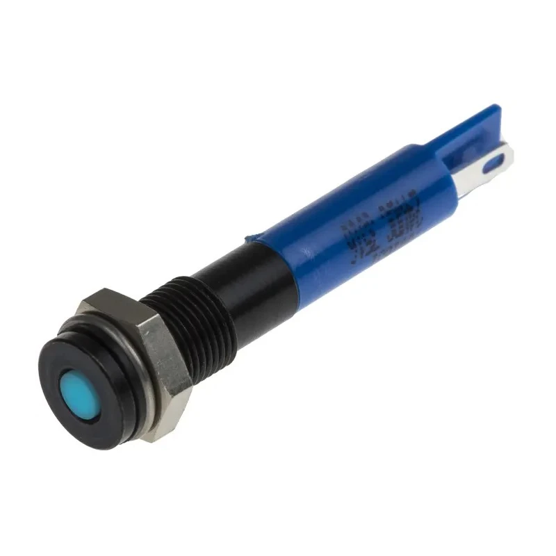 RS PRO Blue Panel Mount Indicator, 24V DC, 20mA, Solder Tab Termination, IP67, Flush Bezel 700-1631