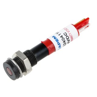 RS PRO Red Panel Mount Indicator 24V DC 20mA Solder Tab Termination IP67 Flush 700-1625